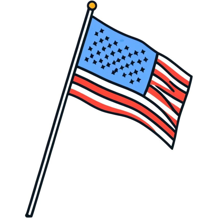 Pop art American flag emoji
