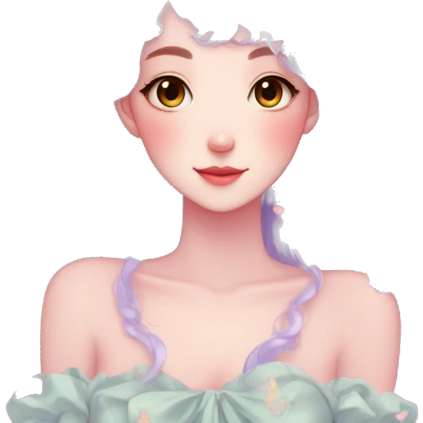 gorgeous anime pastel lady with butterflies and beautiful hair fairycore cottagecore emoji