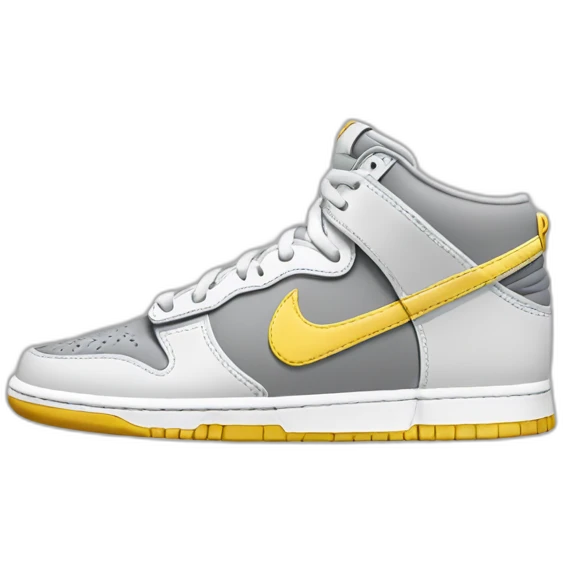 white, light gray and light yellow nike dunk shoe emoji