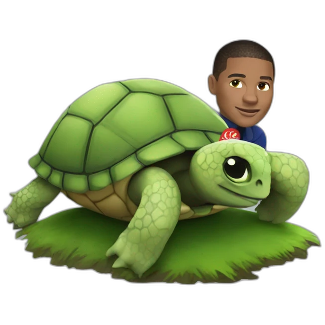 mbappé sur tortue emoji