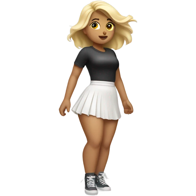 skirt windy thick girl thigh high white blonde emoji