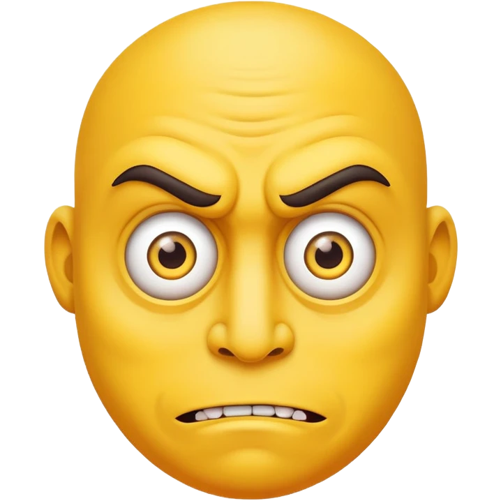 big man , yellow skin, crazy eyes emoji