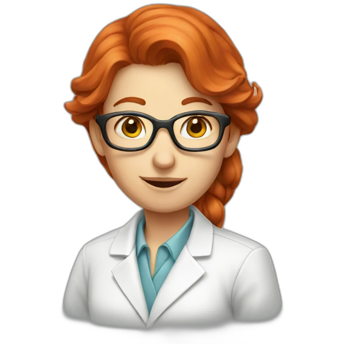 Redhead scientist with mouse emoji