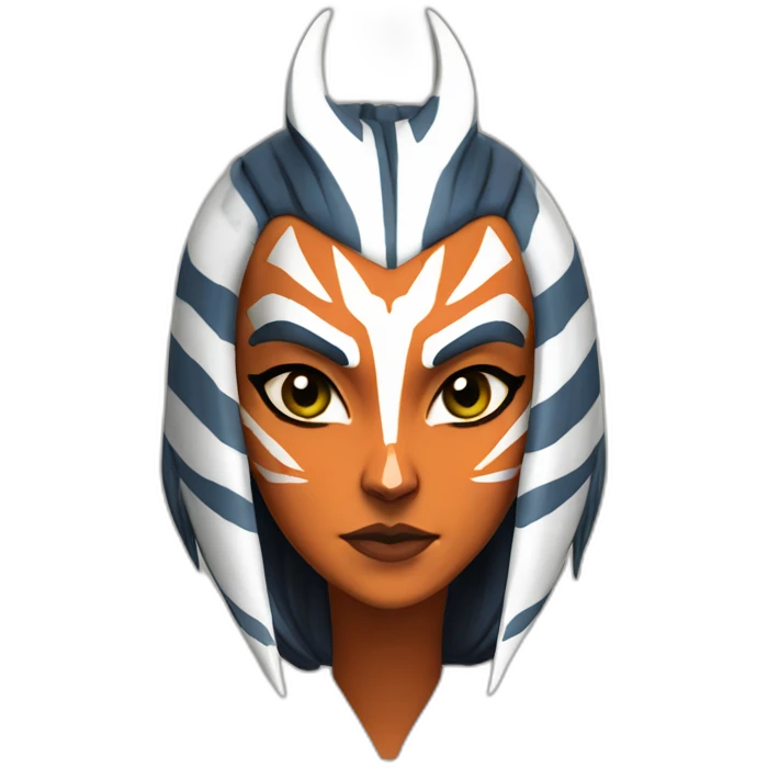 Horny Ahsoka Tano (Portrait, front facing, Apple iOS 17 style) horns, tendrils emoji