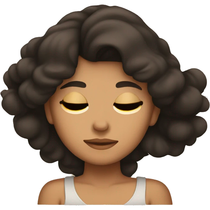 Girl with tan skin and brownish black hair sleeping peacefully  emoji