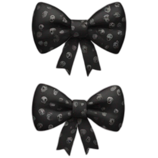 black with skull pattern bow emoji