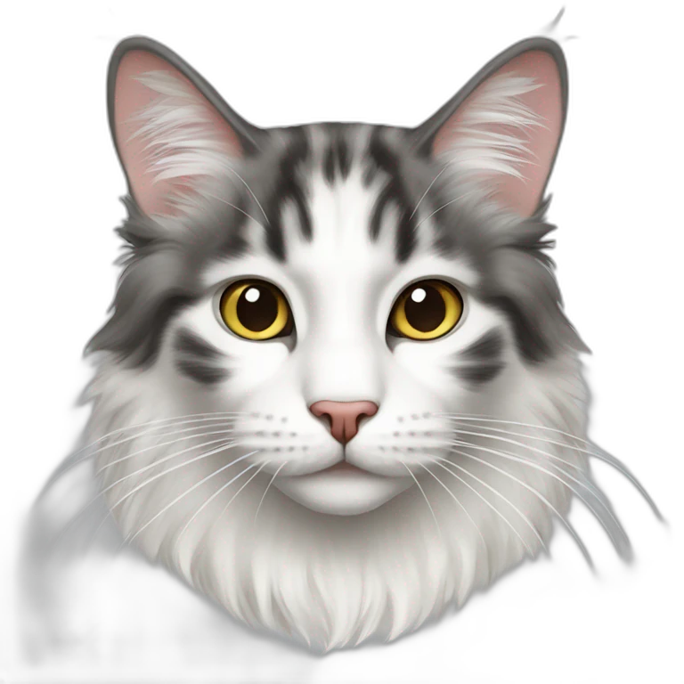 White mainecoon cat emoji