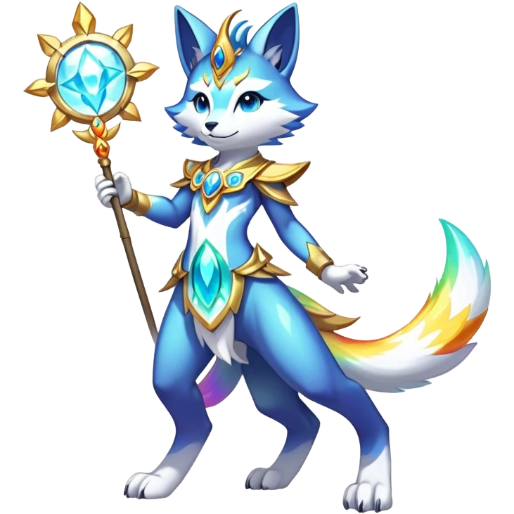 Anthro Sona Colorful Shiny Godly Celestial Shiny Fakemon Full Body emoji