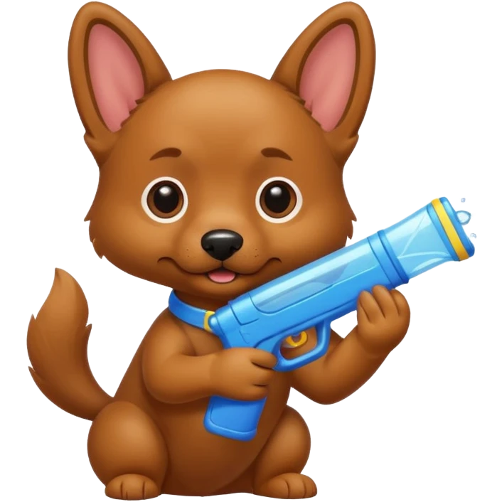 Dog with a water gun emoji