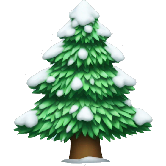 christmas tree with snow on it emoji