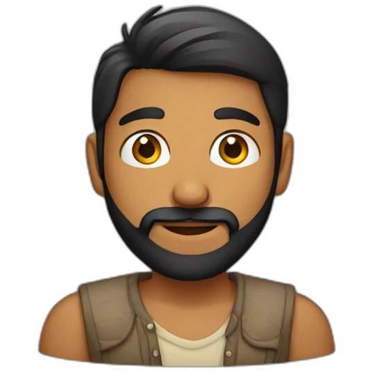 Indian male age 25 with beard emoji