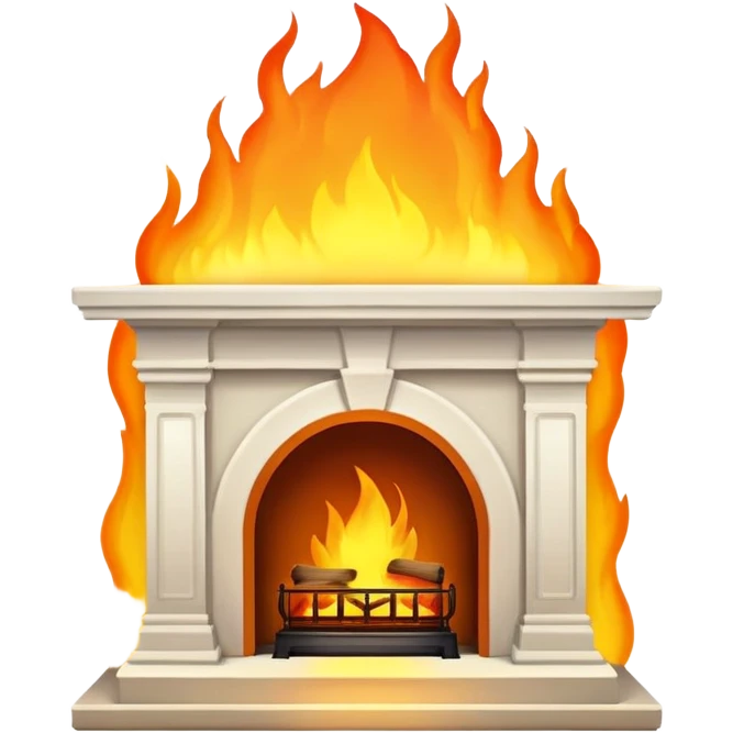 Fireplace glowing with a godly aura  emoji