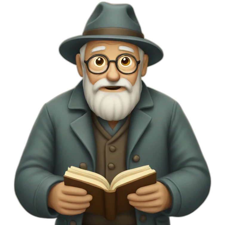 An old man read a book emoji