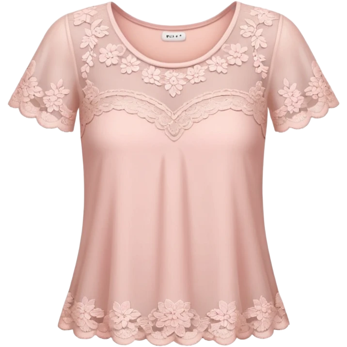light pink top with lace emoji