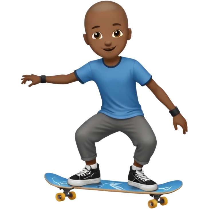 skateboarder black boy mugshot with  emoji