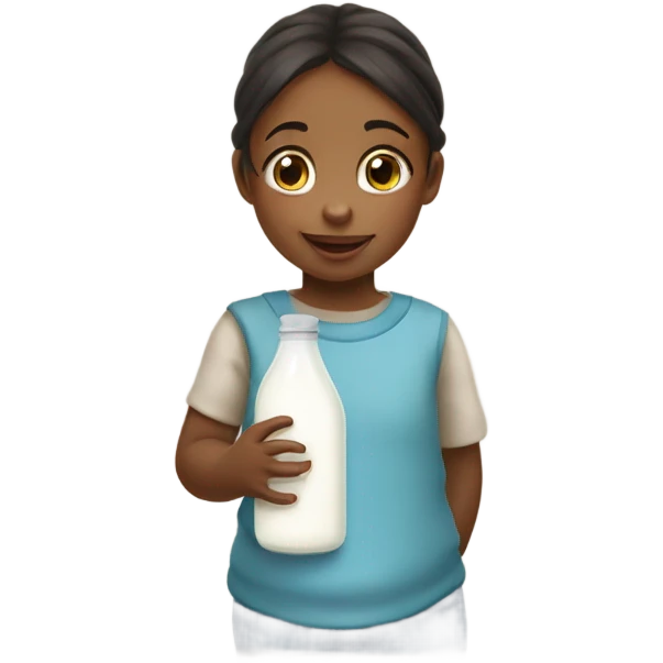  and little girl who has milk bottle in her hand emoji