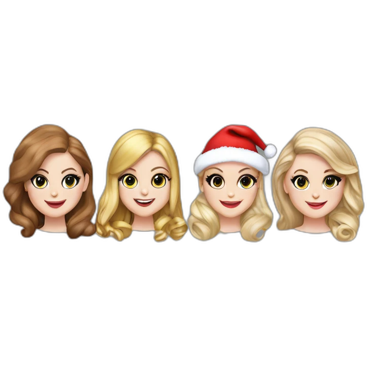 Taylor swift, Ariana grande and meghan trainor dressed as santa for christmas emoji