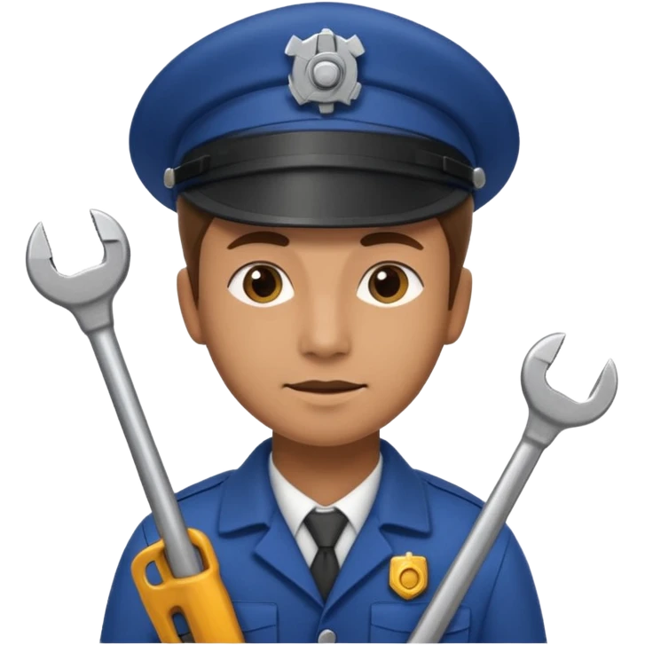 Engineer with wrench,Train Crew. emoji