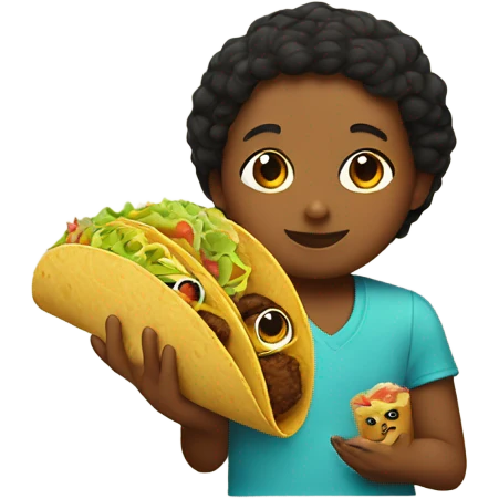 Yas holding a baby and a taco  emoji