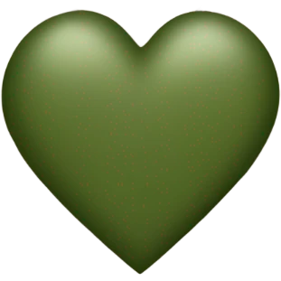 white envelope with a dark khaki green heart emoji