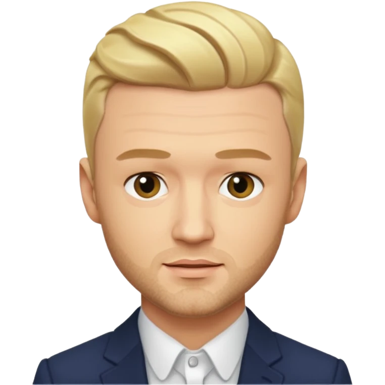 Justin Timberlake with blonde hair emoji