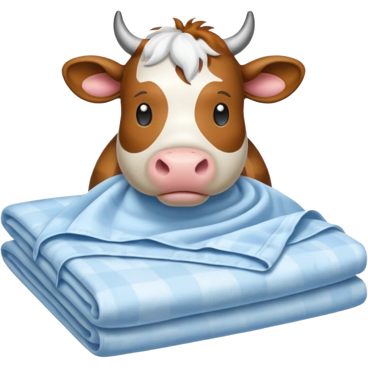cartoon cow pressing bedsheets emoji