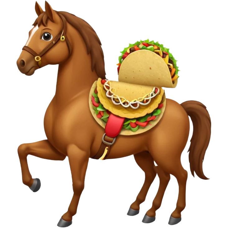 horse holding taco emoji