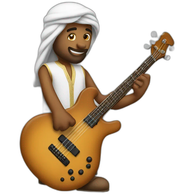 Arabian playing basse guitar emoji