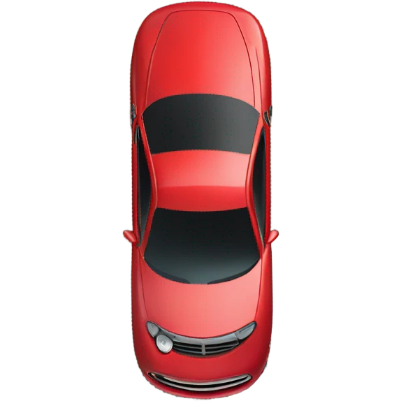 Red car with pop up headlights emoji