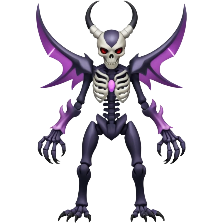 Shiny Horned Badass Edgy Dark Evil Spectral Dusky Spooky Skeletal Cool Hot Stylish Handsome Duskull-Darkrai-Genesect-Fakémon-fusion (full body) emoji