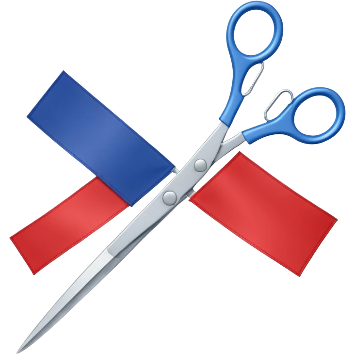flag with interlocked scissors making an x emoji