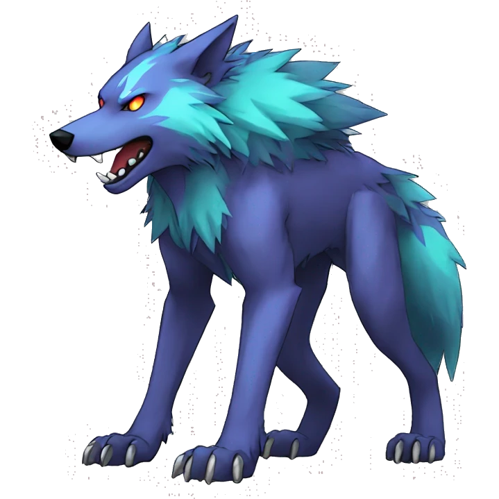 Edgy Colorful Digimon-Fakemon-Wolf full body emoji