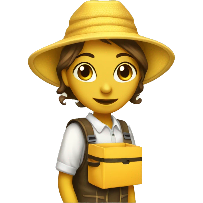 Beekeeper female wit full beekeeping dress emoji