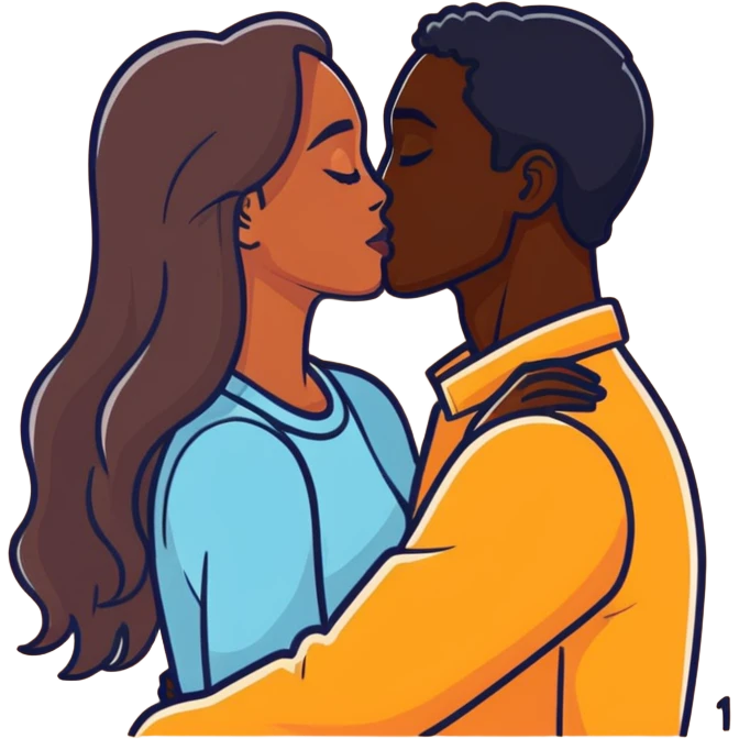 Beso de parejas👩🏽‍❤️‍💋‍👨🏾 emoji