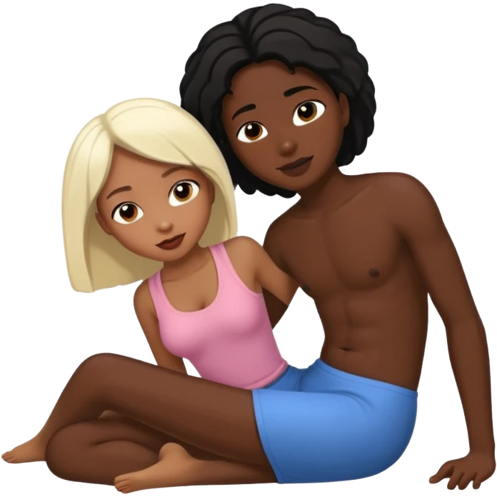 Black girl doggystyle sex with white man emoji