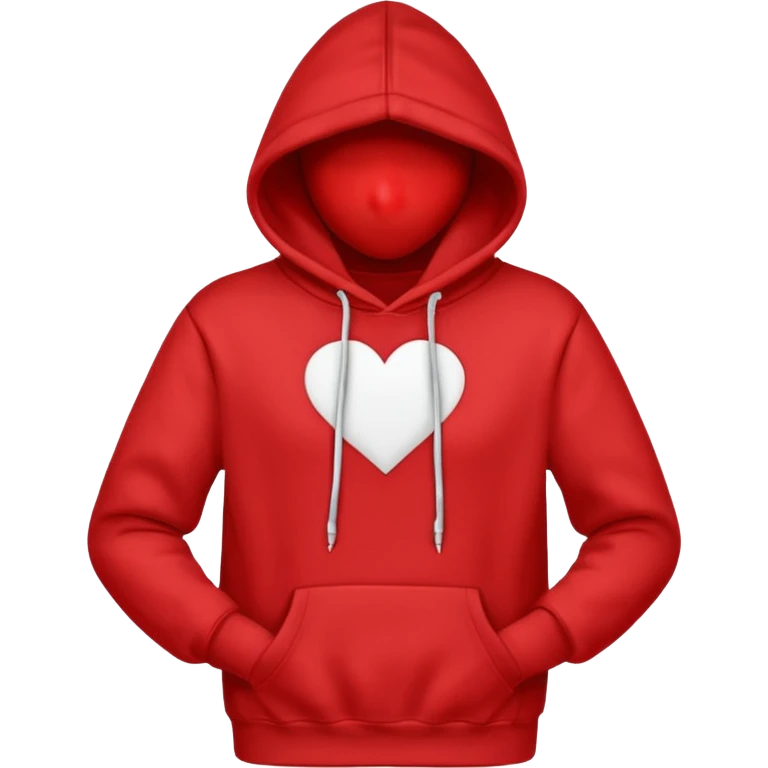 Hoodie with a heart symbol on chest emoji
