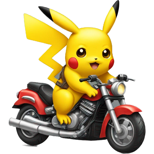 Pikachu sitting on a motorcycle  emoji