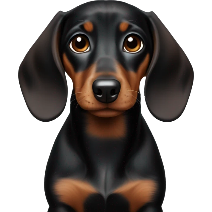 Black brown dachshund puppy emoji