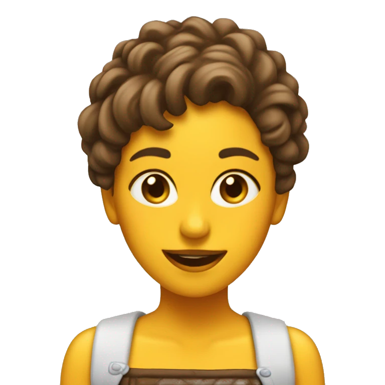Chica con pelo liso cafe emoji