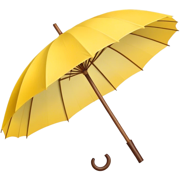 Yellow oiled paper umbrella with straight handle emoji
