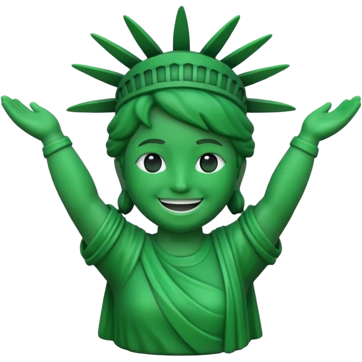estatua de la libertad sonriente estilo memoji emoji
