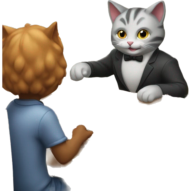 cats playing a board game at a birthday party emoji