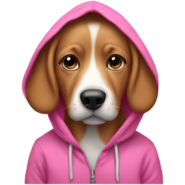 Dog wearing a pink hoodie  emoji