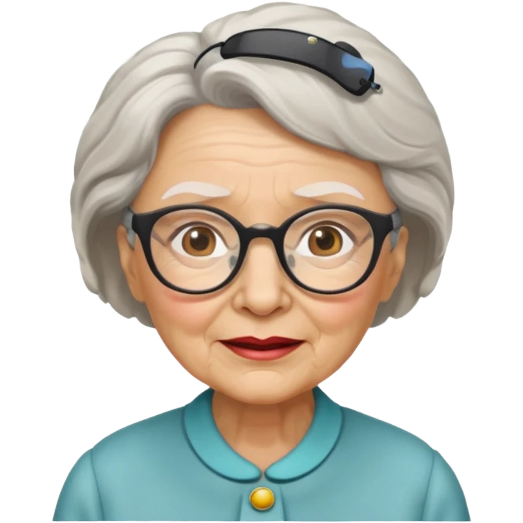 elderly woman with glasses emoji