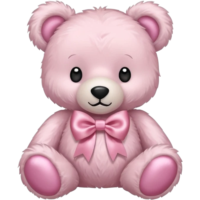  pale pink stuffed bear with bow emoji