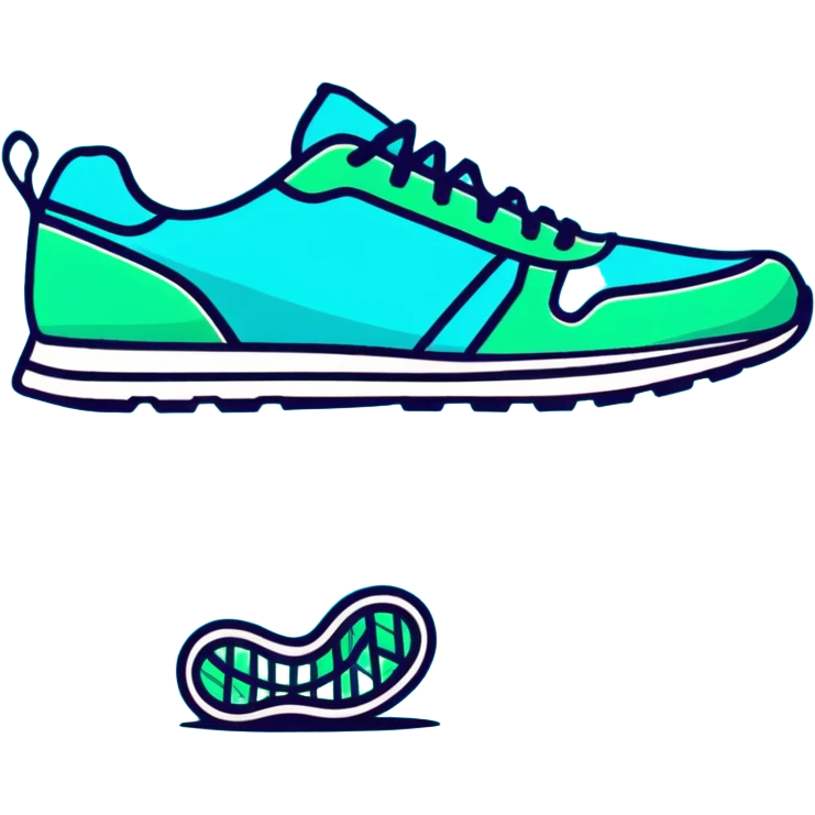 turquoise running shoes, athletic footwear, blue-green sneakers emoji