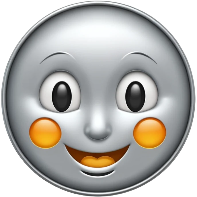 Silver coin wink face emoji
