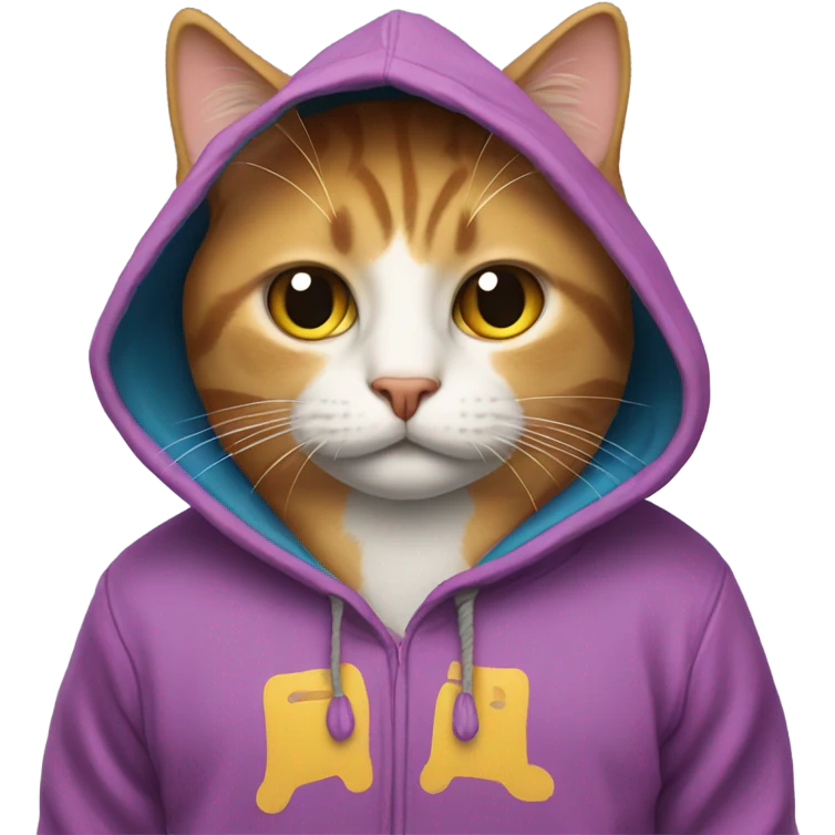 Cat wearing hoodie emoji