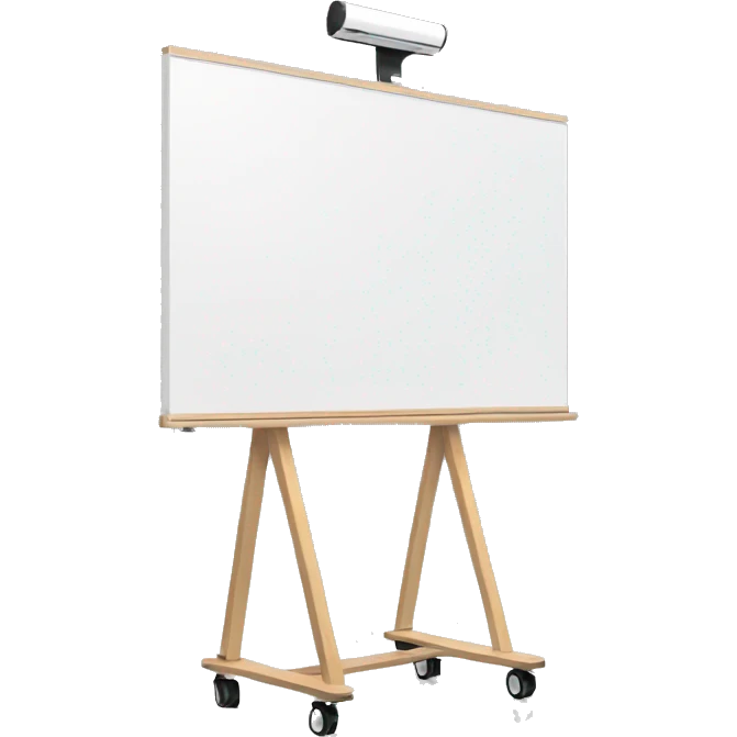 whiteboard on stand with wheels emoji
