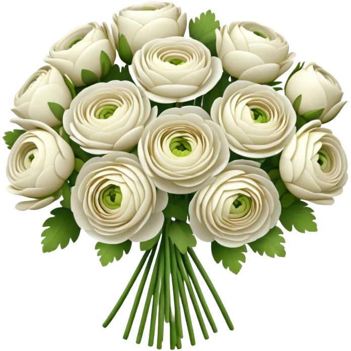 bouquet of ranunculus (white flowers ) 25 flowers  emoji